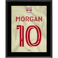 Plaque sublimée numéro 10 de style maillot Daniel Patrick de Lewis Morgan New York Red Bulls 10,5" x 13"