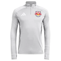 Men's adidas  Silver New York Red Bulls 2025 AEROREADY Quarter-Zip Long Sleeve Training Top