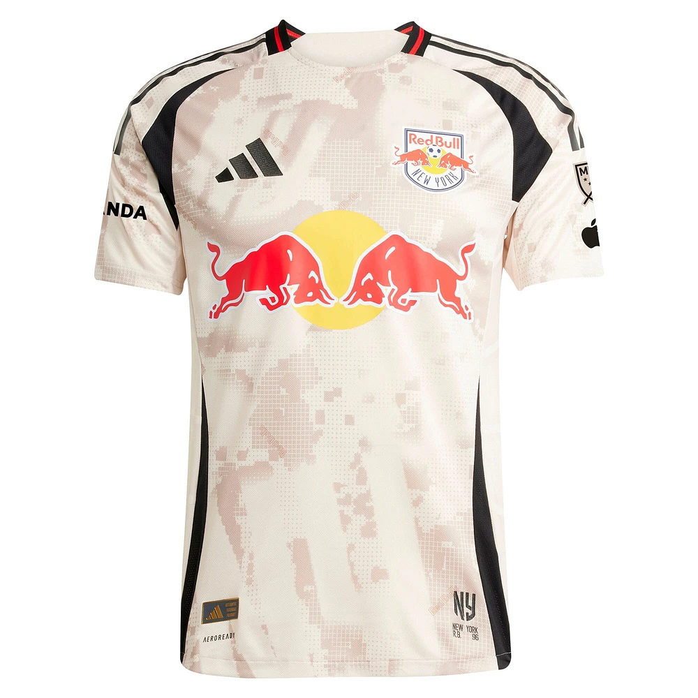 Men's adidas Emil Forsberg Tan New York Red Bulls 2025 Stone Kit Authentic Player Jersey