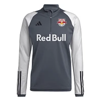 Haut d'entraînement adidas New York Red Bulls 2024 On-Field AEROREADY à quart de zip pour homme, gris