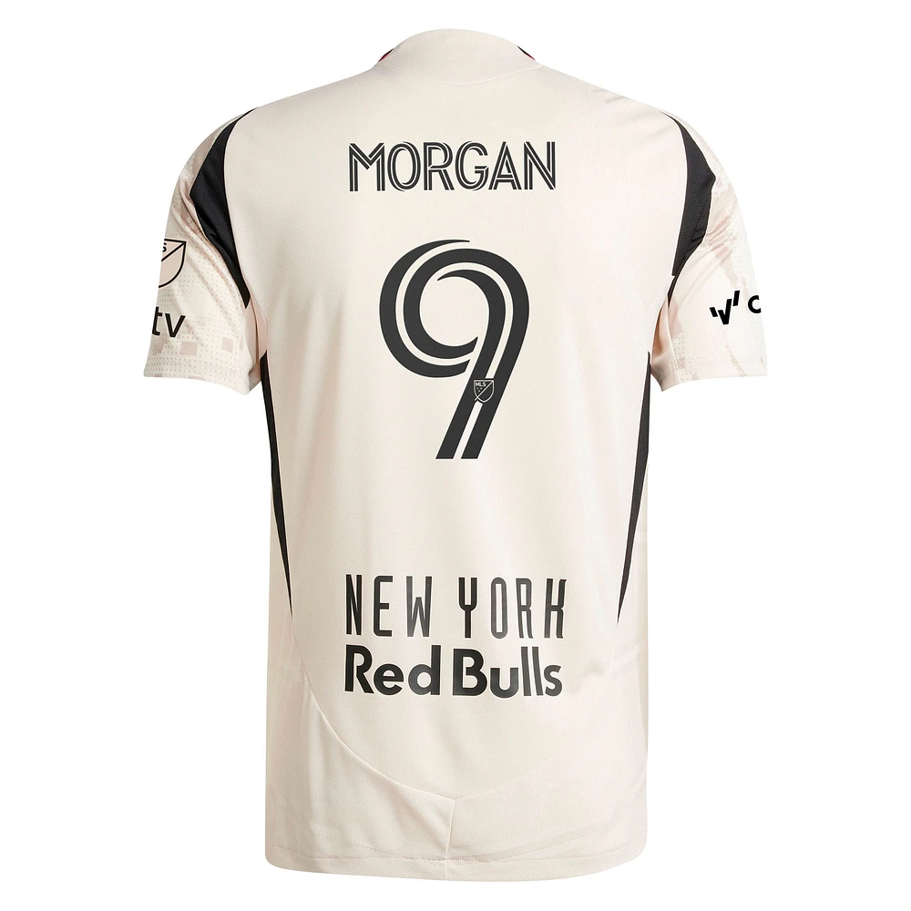 Men's adidas Lewis Morgan Tan New York Red Bulls 2025 Stone Kit Authentic Player Jersey