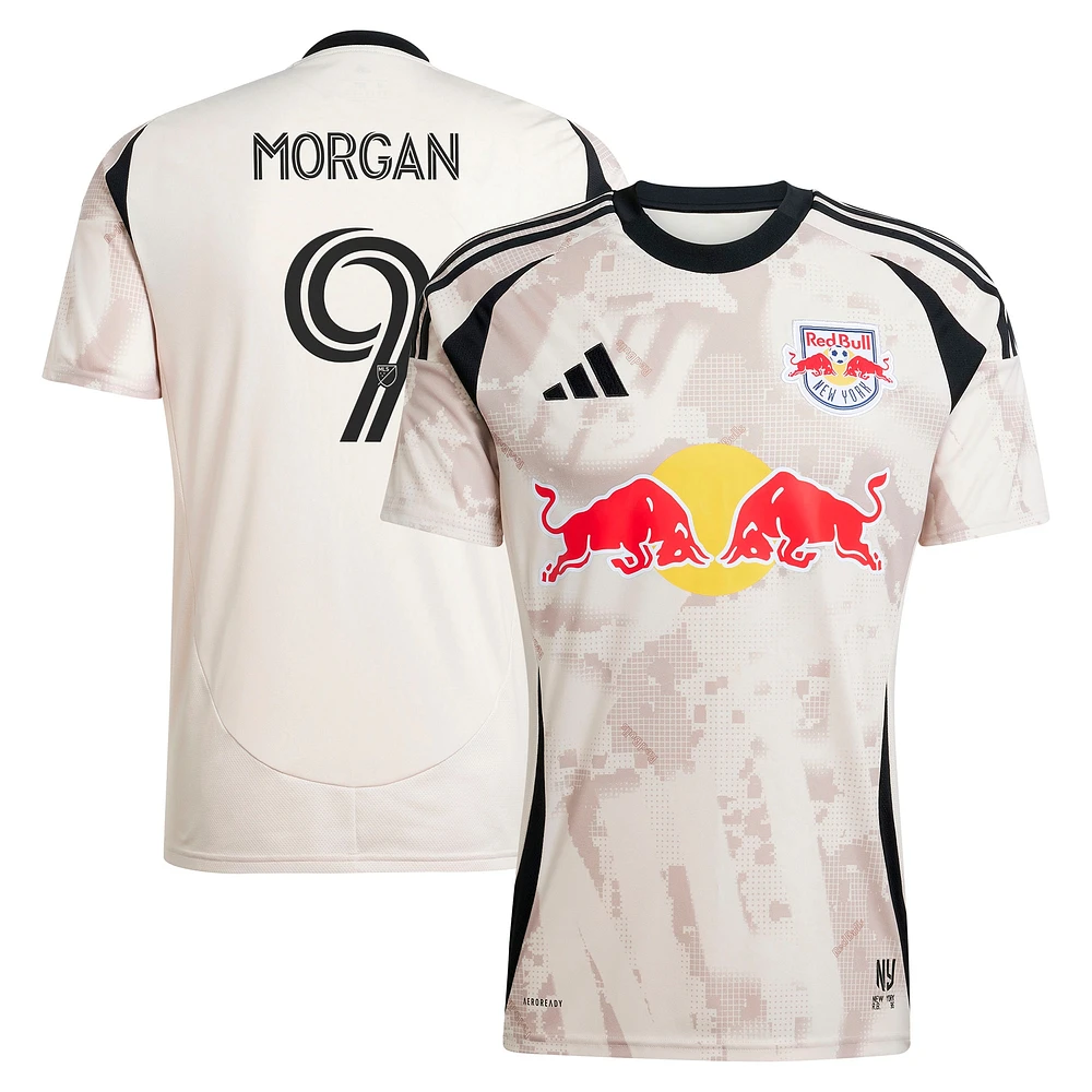 Men's adidas Lewis Morgan Tan New York Red Bulls 2025 Stone Kit Replica Player Jersey