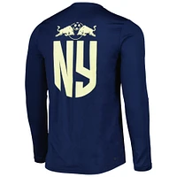 T-shirt à manches longues adidas New York Red Bulls Jersey Hook AEROREADY pour homme, bleu marine