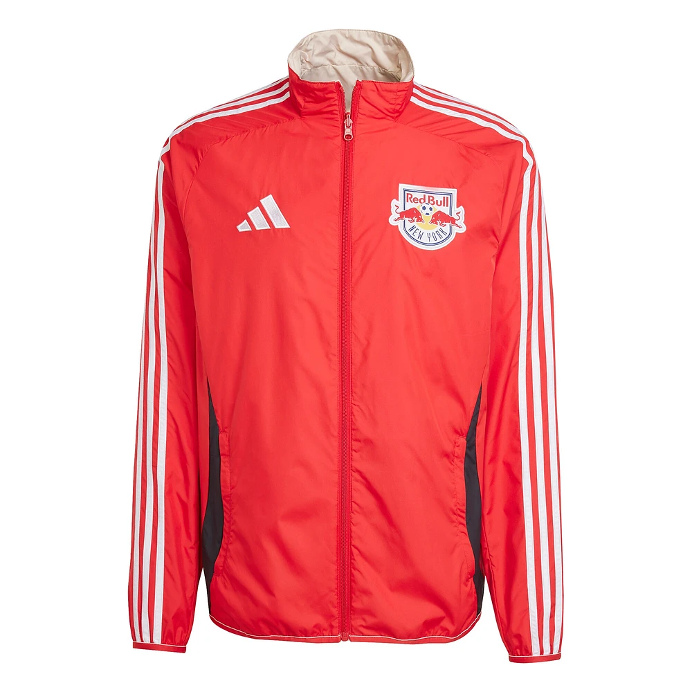 Men's adidas Red/White New York Red Bulls 2025 Anthem Reversible Full-Zip Jacket