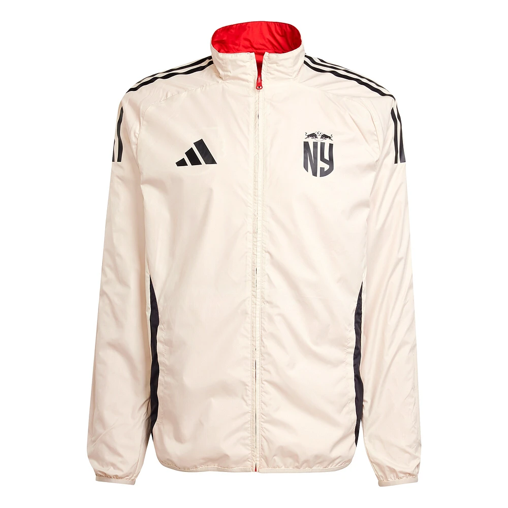 Men's adidas Red/White New York Red Bulls 2025 Anthem Reversible Full-Zip Jacket