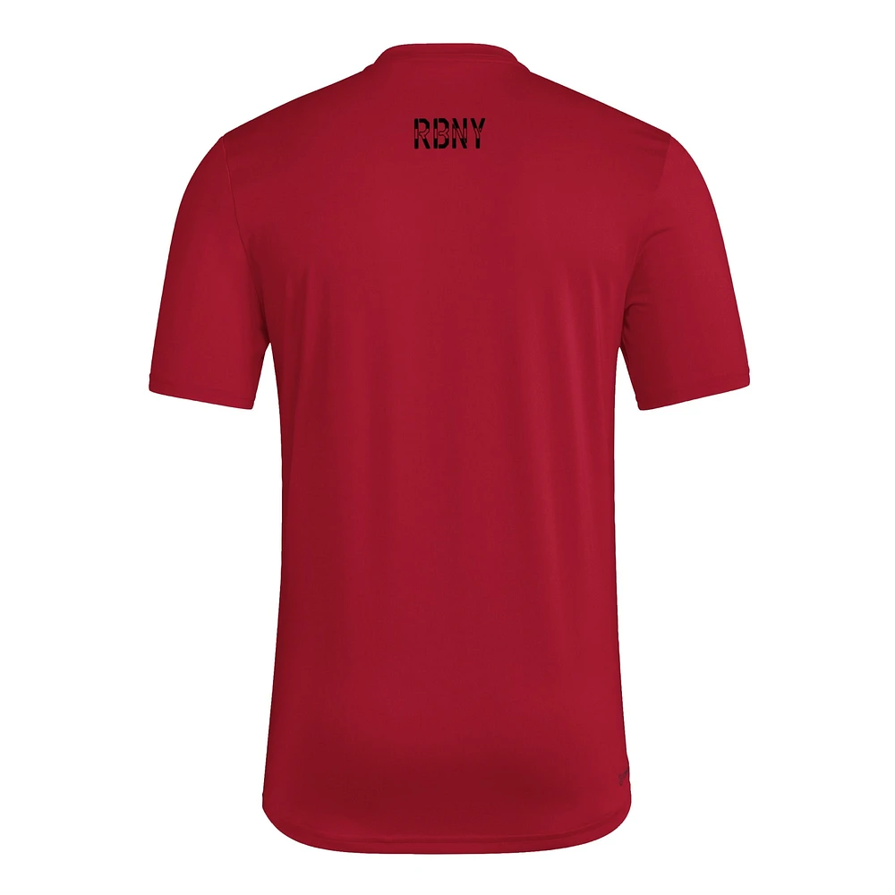 T-shirt adidas rouge New York Red Bulls 2025 pour homme avec maillot Hook AEROREADY