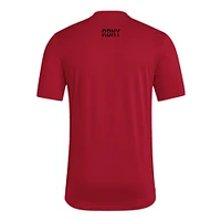 T-shirt adidas rouge New York Red Bulls 2025 pour homme avec maillot Hook AEROREADY