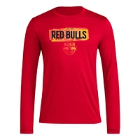 T-shirt à manches longues adidas rouge New York Red Bulls Local Pop AEROREADY pour hommes