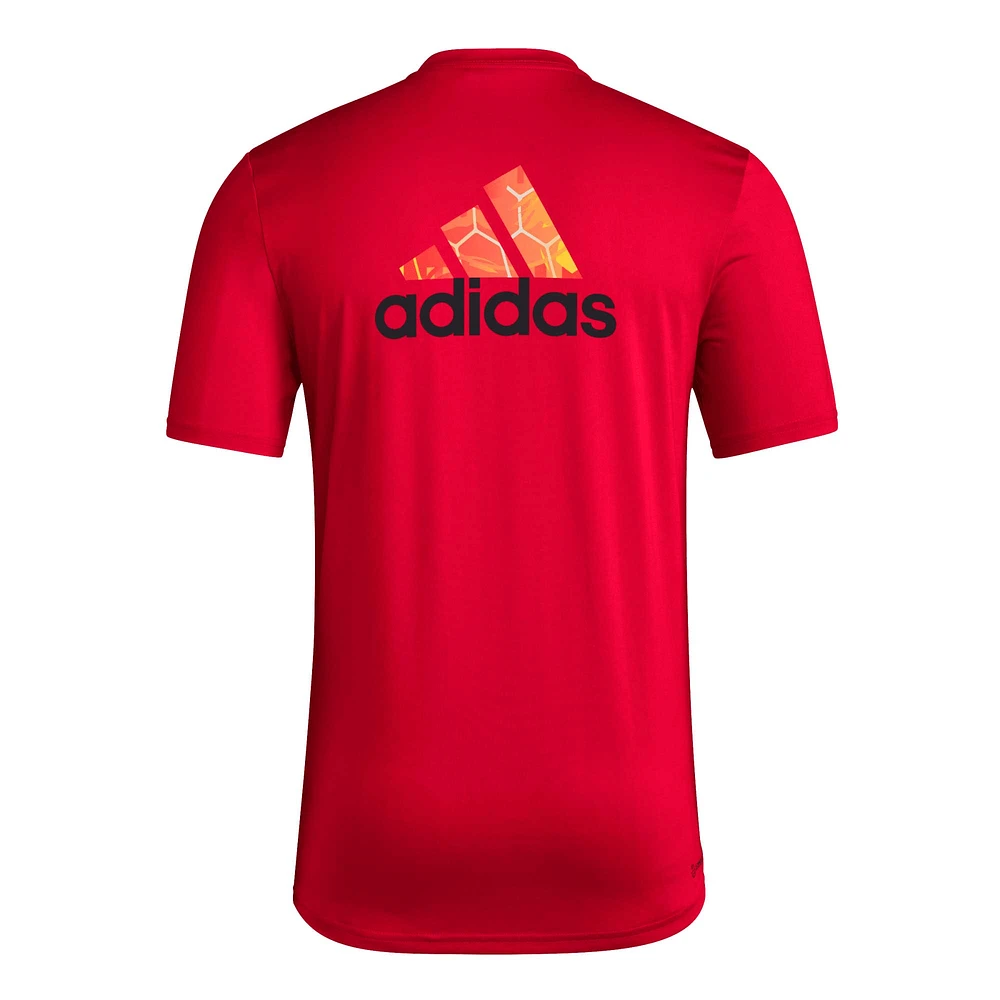 T-shirt adidas rouge New York Red Bulls Local Pop AEROREADY pour homme