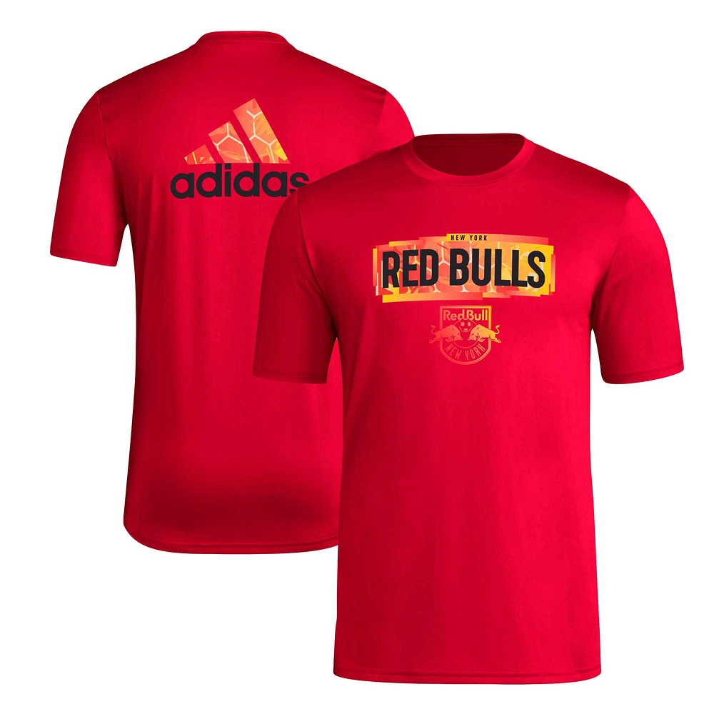 T-shirt adidas rouge New York Red Bulls Local Pop AEROREADY pour homme