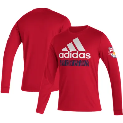 T-shirt à manches longues adidas New York Red Bulls Vintage AEROREADY rouge pour homme