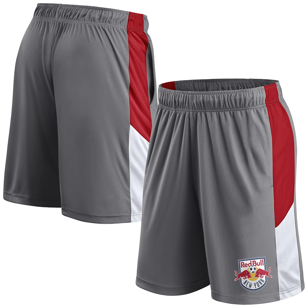 Short d'équipe New York Red Bulls Fanatics Branded gris pour homme