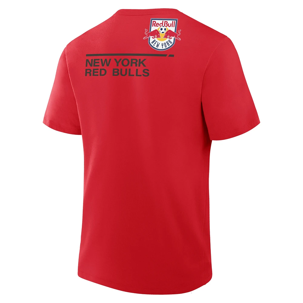 T-shirt en coton pour homme Fanatics Red New York Bulls Corner Kick Legacy