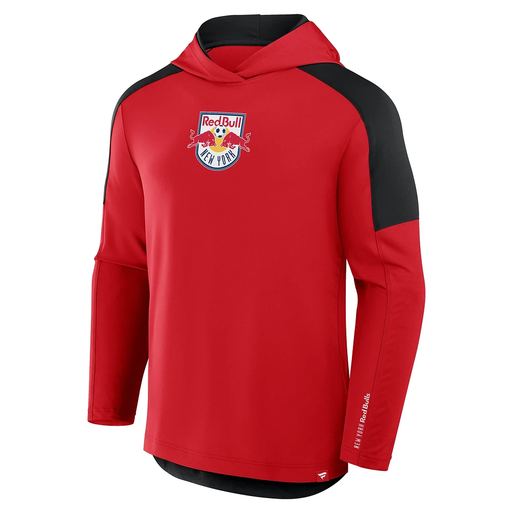 Men's Fanatics Red New York Bulls Card Transitional Pullover Hoodie