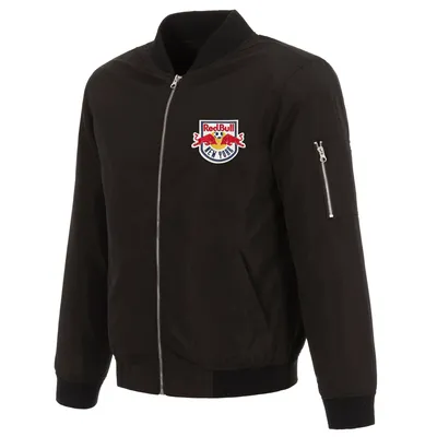 New York Red Bulls JH Design Nylon Full-Zip Bomber Jacket - Black