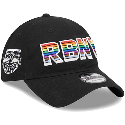 Men's New Era Black New York Red Bulls Pride 9TWENTY Adjustable Hat