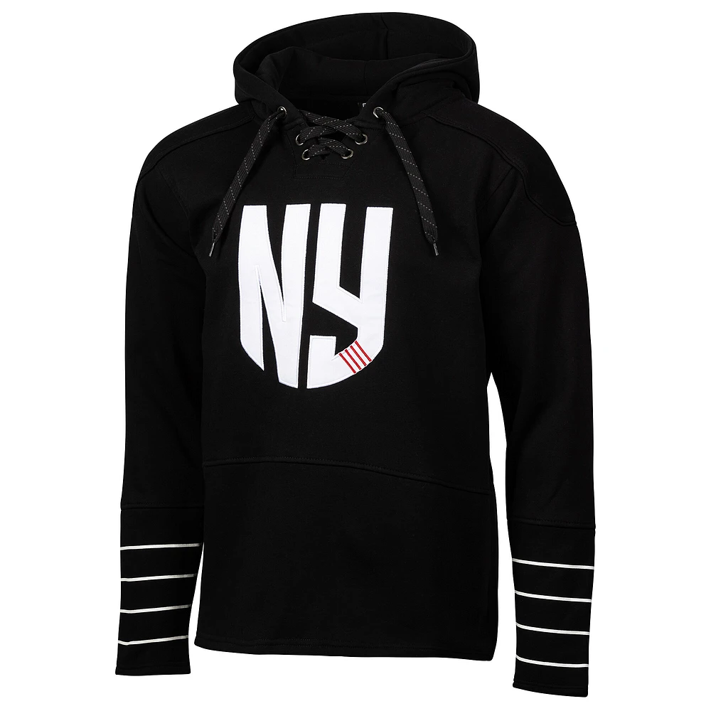 Sweat à capuche lacets noir pour homme, motif Sport Design Sweden New York Red Bulls, Hat Trick Hockey