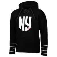 Sweat à capuche lacets noir pour homme, motif Sport Design Sweden New York Red Bulls, Hat Trick Hockey