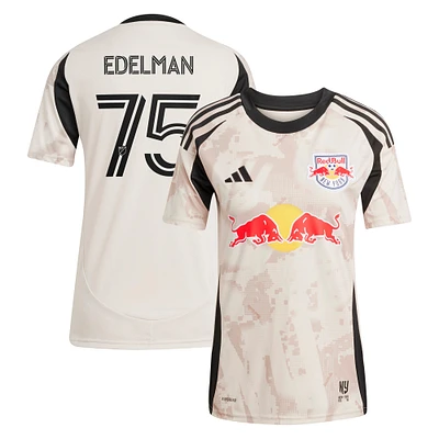 Women's adidas Daniel Edelman Tan New York Red Bulls 2025 Stone Kit Replica Player Jersey
