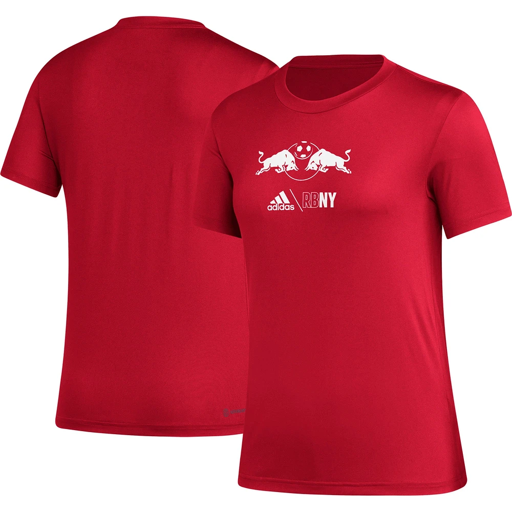 Women's adidas Red New York Bulls AEROREADY Club Icon T-Shirt