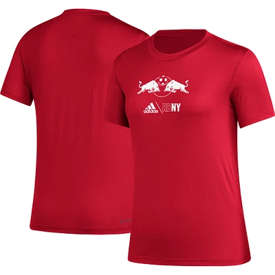 T-shirt rouge adidas New York Red Bulls AEROREADY Club Icon pour femme