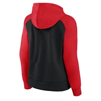 Women's Fanatics Black/Red New York Red Bulls Instep Raglan Pullover Hoodie