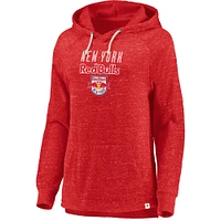 Women's Fanatics Red New York Bulls Faded Script Pullover Hoodie