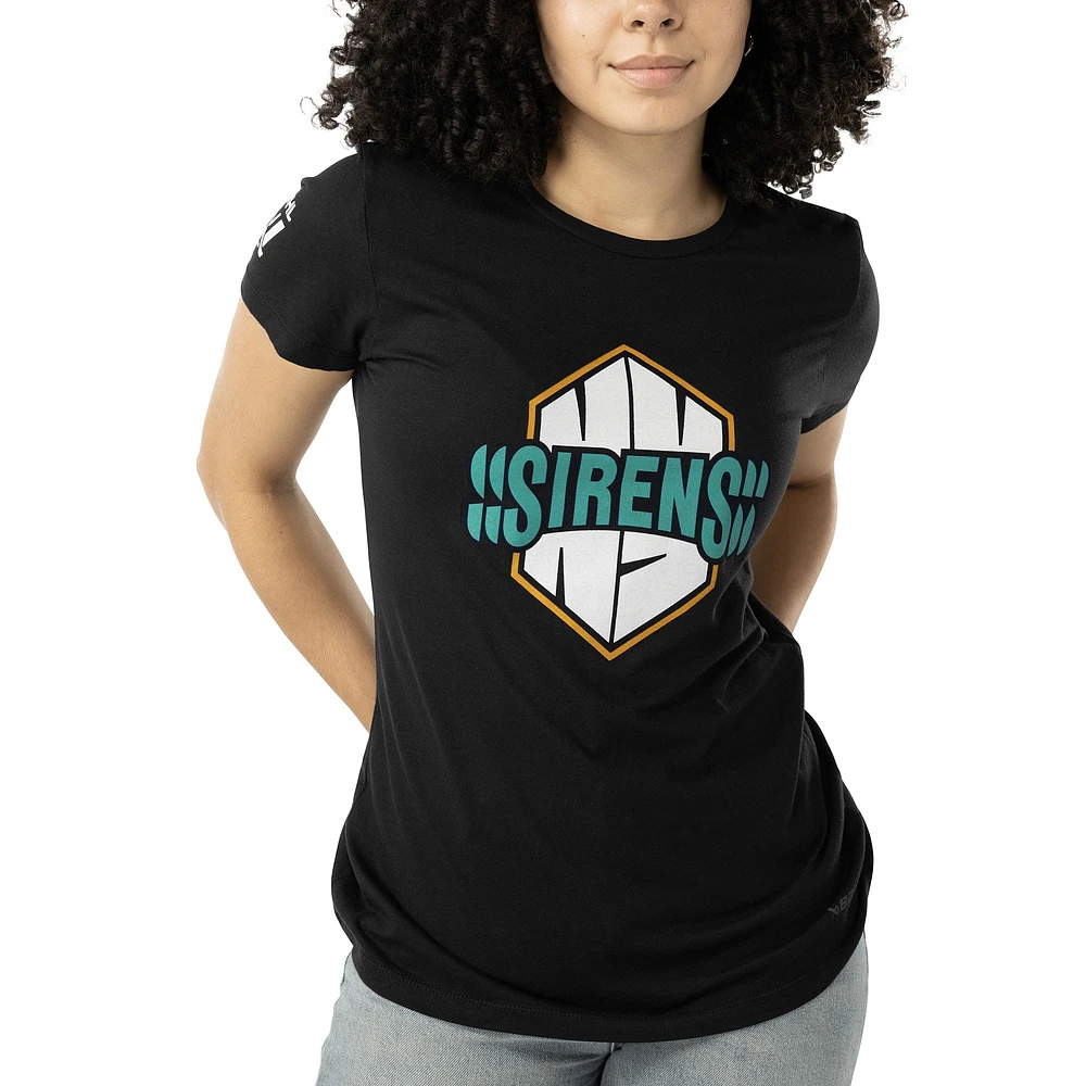 Women's Black New York Sirens Graphics T-Shirt