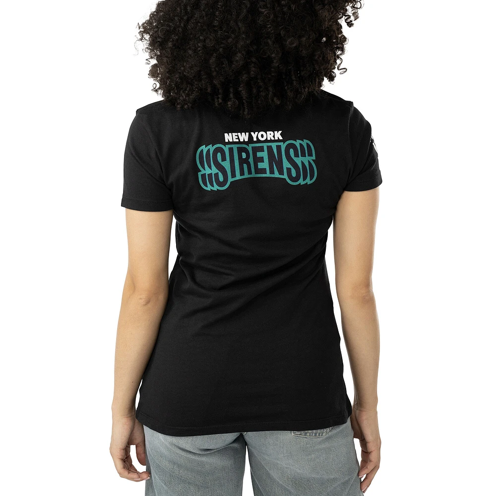 Women's Black New York Sirens Graphics T-Shirt