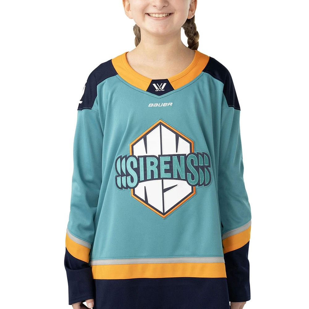 Maillot de hockey réplique pour jeunes New York Sirens bleu sarcelle