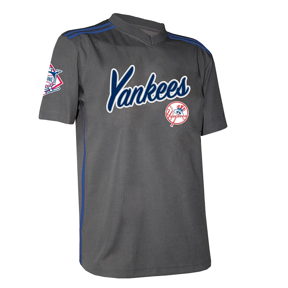 Youth Stitches Charcoal New York Yankees Team V-Neck Jersey