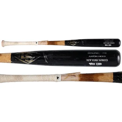 Aaron Hicks New York Yankees Fanatics Authentic Game-Used Black and Tan Louisville Slugger Broken Bat vs. Tampa Bay Rays on September 4, 2022
