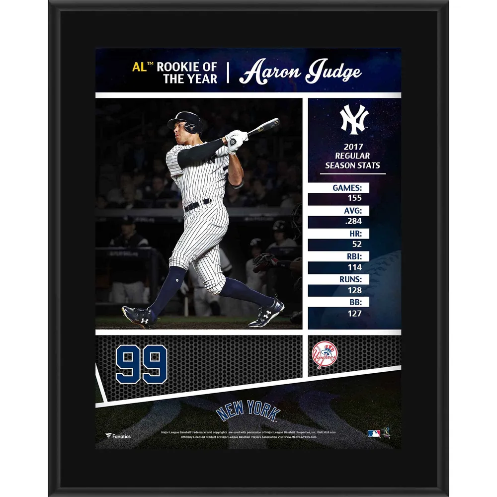 Aaron Judge New York Yankees 26,7 x 33 cm 2017 AL Rookie of the Year Plaque sublimée