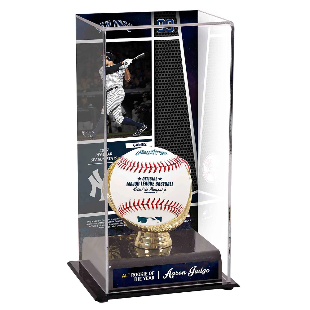 Vitrine de présentation sublimée avec image de la recrue de l'année 2017 de la Ligue américaine Aaron Judge des Yankees de New York