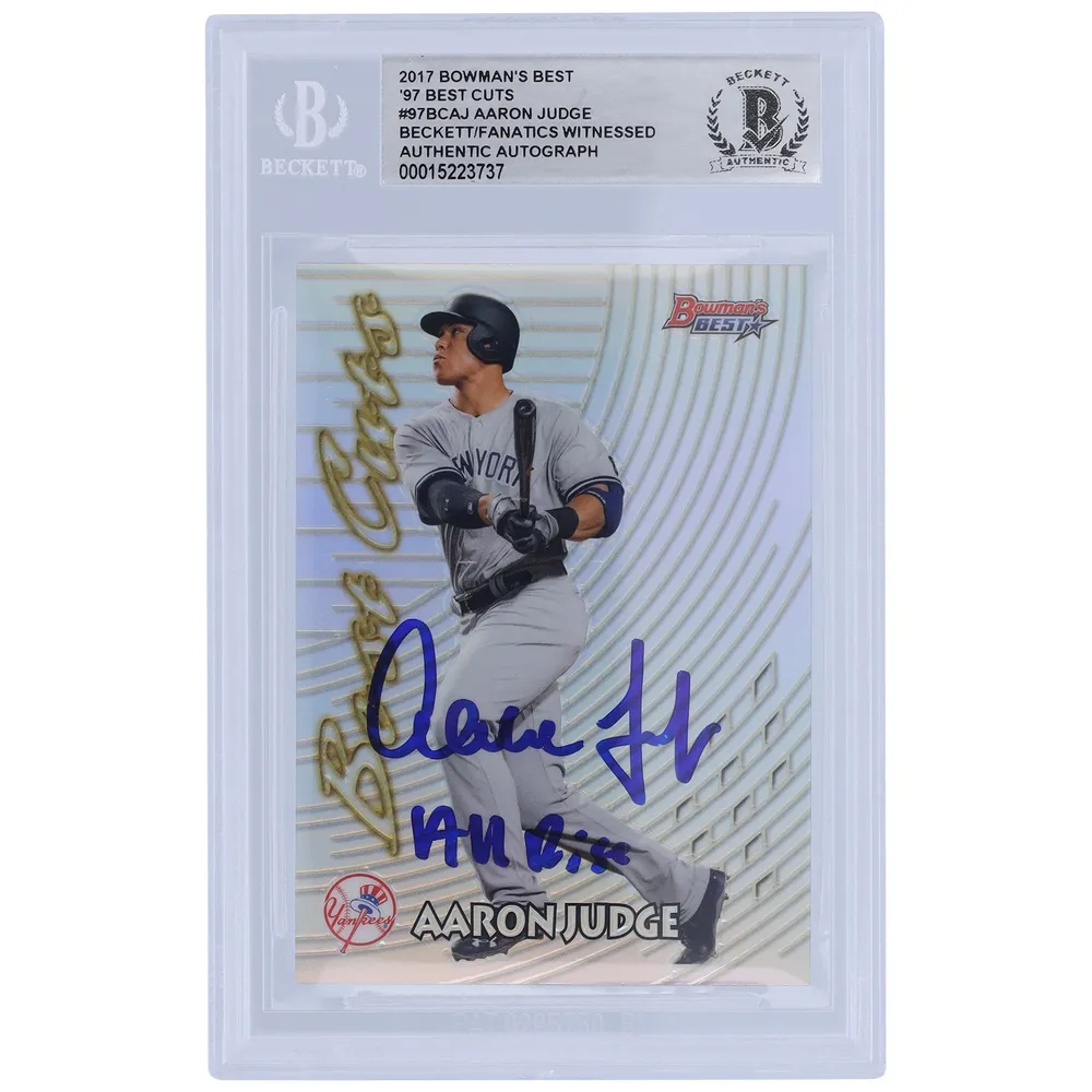 Lids Aaron Judge New York Yankees Autographed 2017 Bowman's Best Cuts  #97BC-AJ Beckett Fanatics Witnessed Authenticated Rookie Card with ALL  RISE Inscription