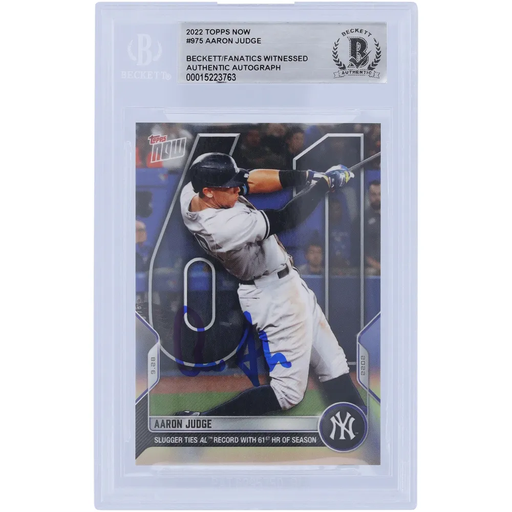 Lids Aaron Judge New York Yankees Autographed 2022 Topps Now 61st HR #975  Beckett Fanatics Witnessed Authenticated Card
