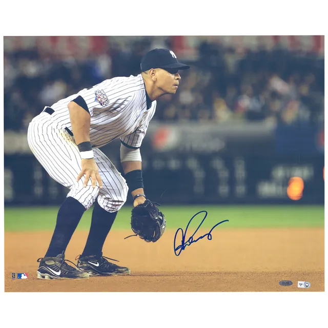 Alex Rodriguez Texas Rangers Autographed 16 x 20 Throwing Photograph with 02 03 Gold Glove Inscription