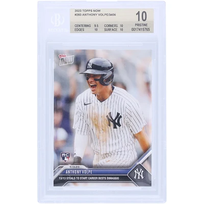 Anthony Volpe New York Yankees 2023 Topps Now 13/13 Steals To Start Career Bests DiMaggio #283 BGS Authenticated 10 Rookie Card - 9.5,10,10,10 Subgrades