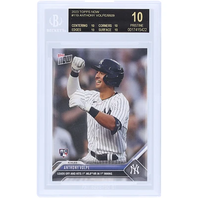 Anthony Volpe New York Yankees 2023 Topps Now Leads Off & Hits 1st MLB HR in 1st Inning Black Label #119 BGS Authenticated 10 Rookie Card - 10,10,10,10 Subgrades