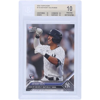 Anthony Volpe New York Yankees 2023 Topps Now Leads Off & Hits 1st MLB HR in 1st Inning #119 BGS Authenticated 10 Rookie Card - 10,9.5,10,10 Subgrades
