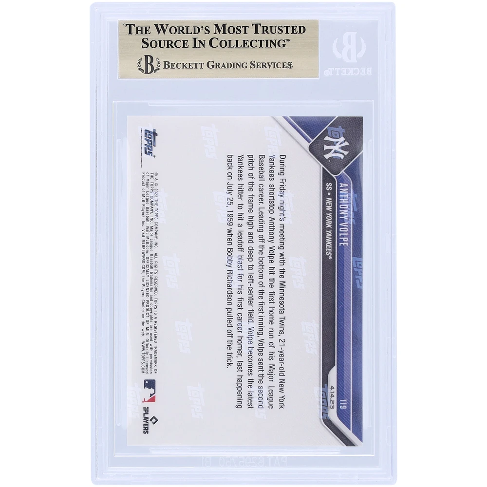 Anthony Volpe New York Yankees 2023 Topps Now Leads Off & Hits 1st MLB HR in 1st Inning #119 BGS Authenticated 10 Rookie Card - 9.5,10,10,10 Subgrades