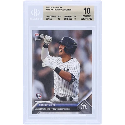 Anthony Volpe New York Yankees 2023 Topps Now Leads Off & Hits 1st MLB HR in 1st Inning #119 BGS Authenticated 10 Rookie Card - 9.5,10,10,10 Subgrades