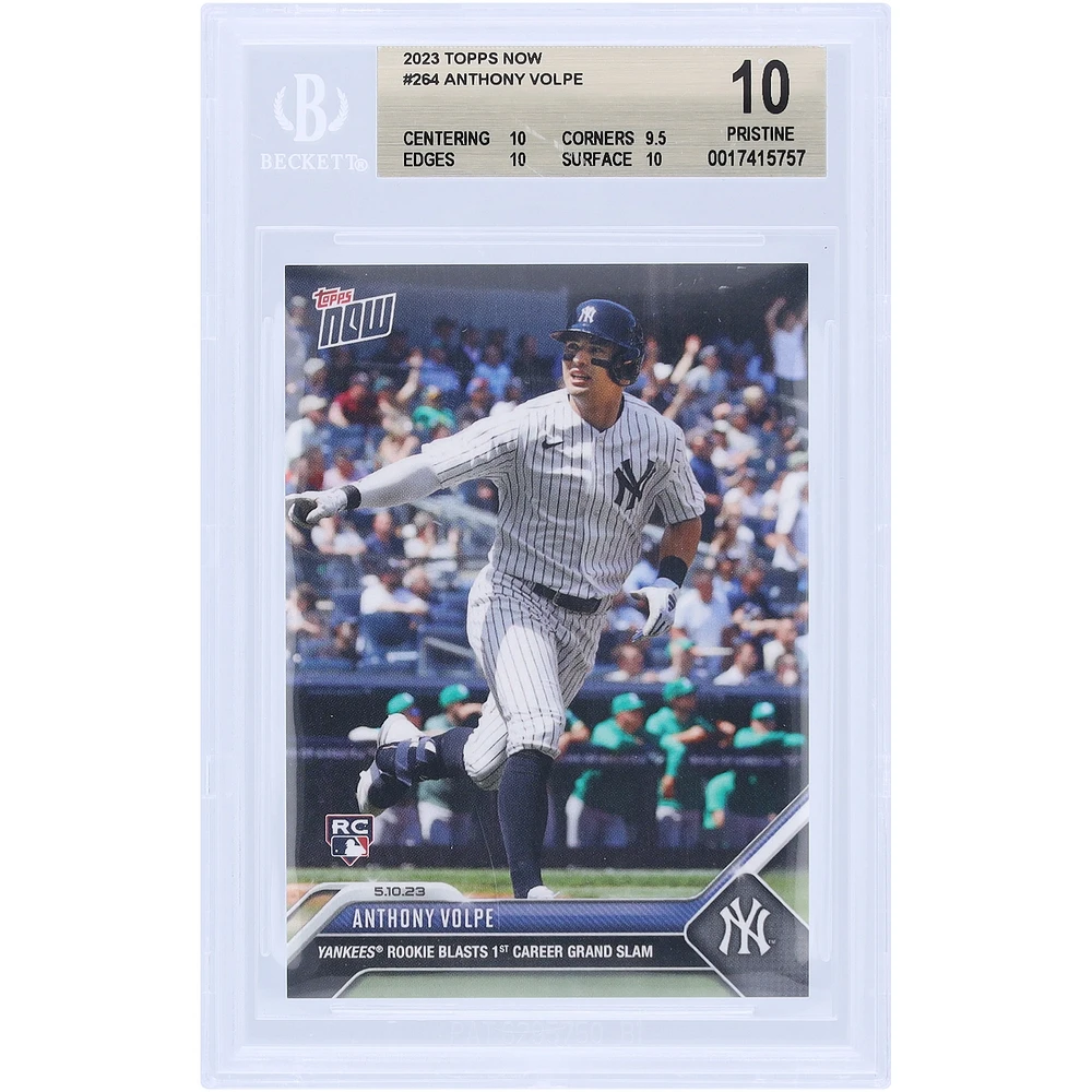 Anthony Volpe New York Yankees 2023 Topps Now Yankees Rookie Blast 1st Career Grand Slam #264 BGS Authenticated 10 Rookie Card - 10,9.5,10,10 Subgrades