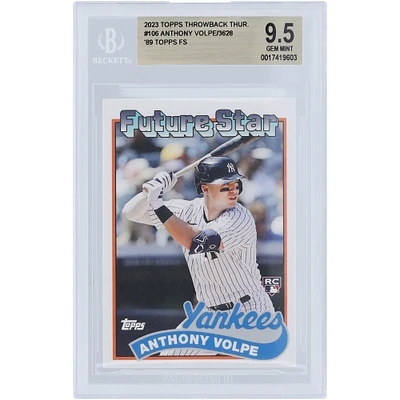 Anthony Volpe New York Yankees 2023 Topps Throwback Thursdays '89 Topps Future Stars #106 BGS Authenticated 9.5 Rookie Card