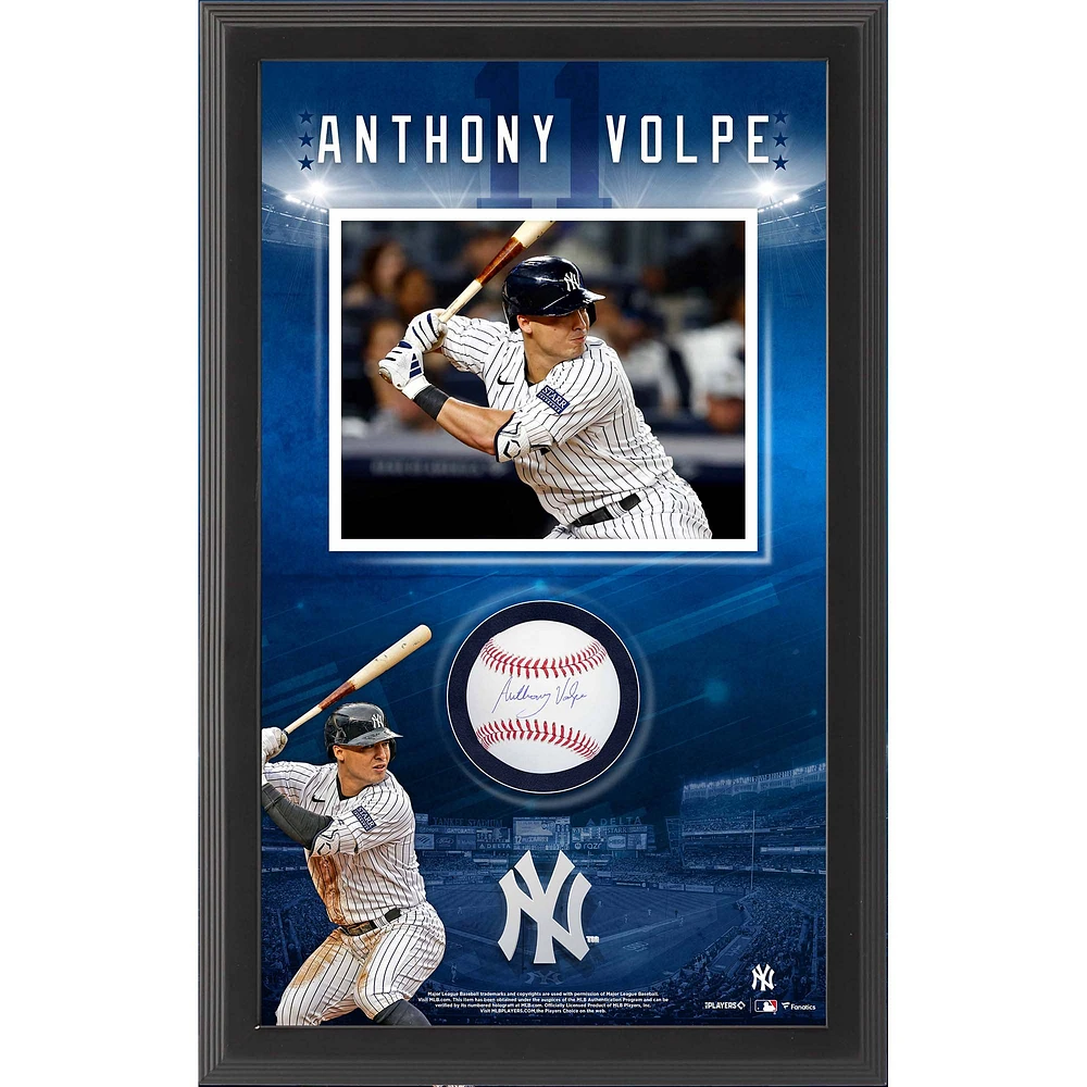 Collage encadré autographié par Anthony Volpe des Yankees de New York