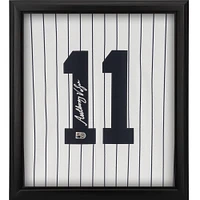 Maillot réplique Nike blanc encadré autographié par Anthony Volpe des Yankees de New York Shadowbox