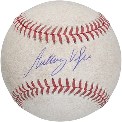 Anthony Volpe, baseball dédicacé des Yankees de New York lors du match contre les Guardians de Cleveland le 20 août 2024 - Double RBI