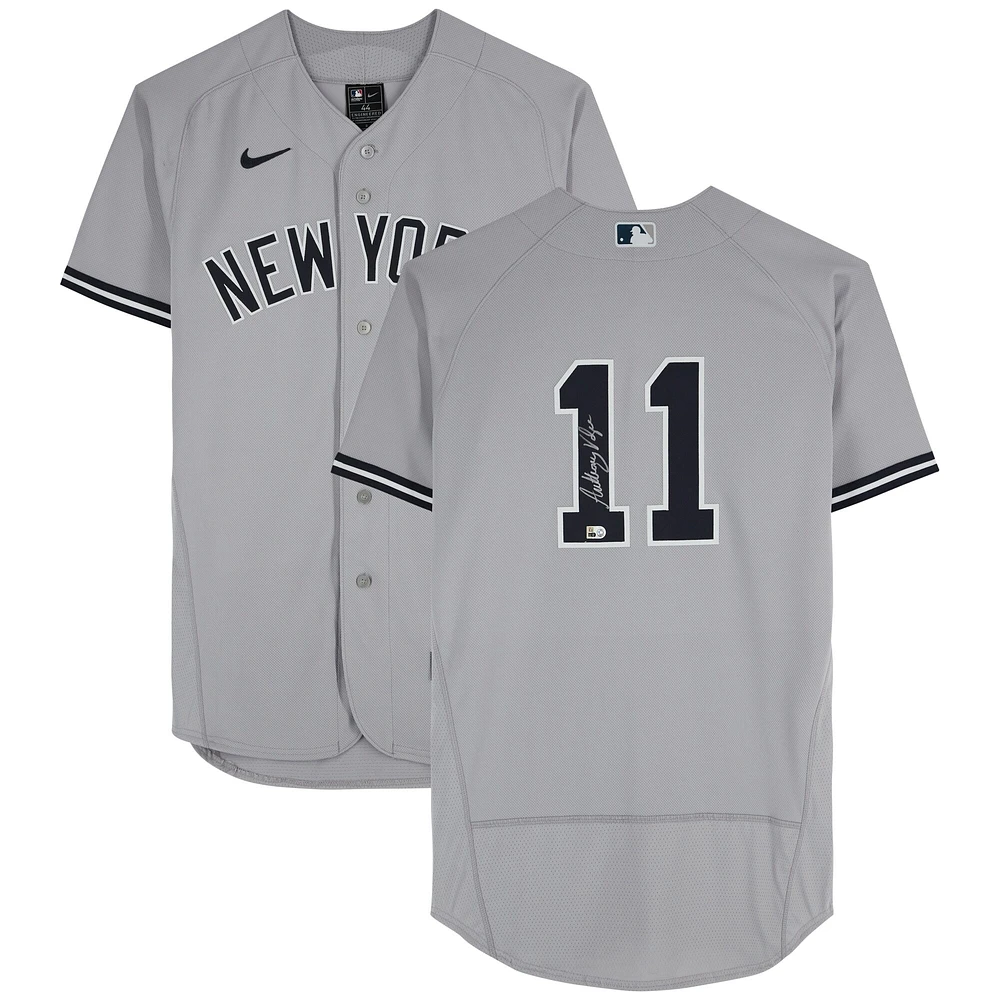 Maillot Nike authentique gris autographié par Anthony Volpe des Yankees de New York