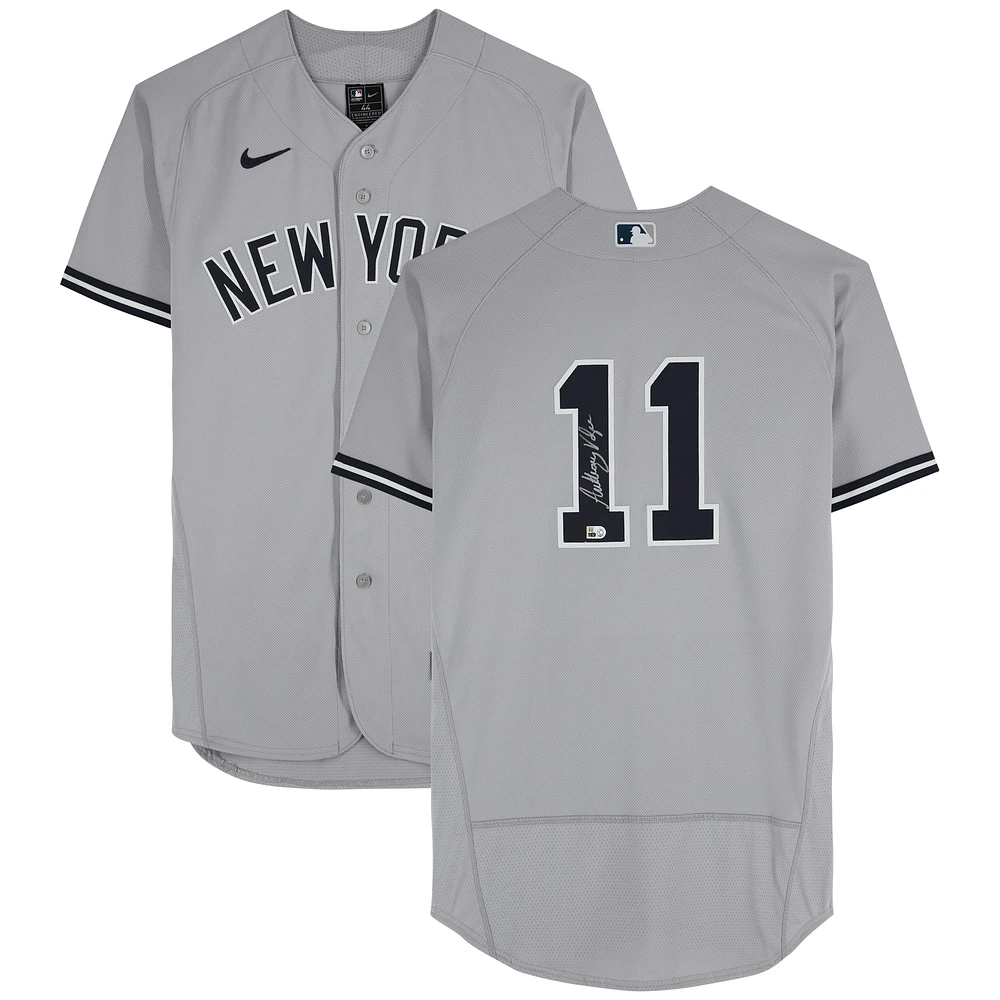Maillot Nike authentique gris autographié par Anthony Volpe des Yankees de New York