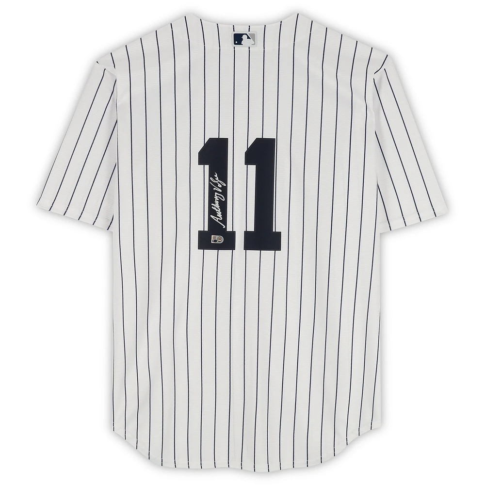 Maillot réplique Nike blanc autographié par Anthony Volpe des Yankees de New York